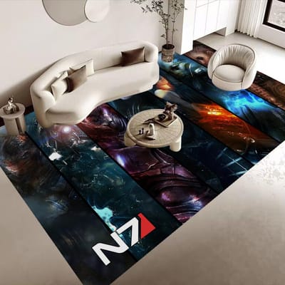 N7 Mass Effect Tapisserie Murale Imprimée Grande Art Science-Fiction Chambre Décoration Intérieure Décor Couverture 50x80cm