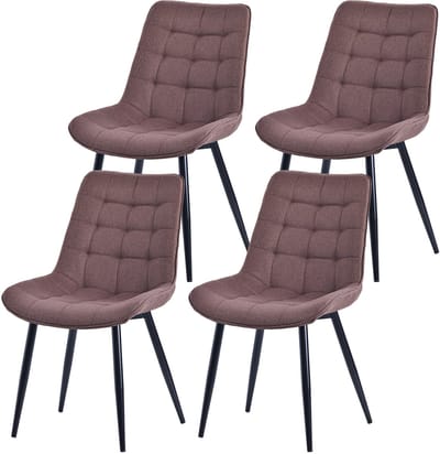 HOMAVO YZ2 Set van 4 Eetkamerstoelen – Velvet/Fabric Stoelen met Metalen Poten – 53x62.5x88 cm – Comfortabel & Stijlvol – Modern Design