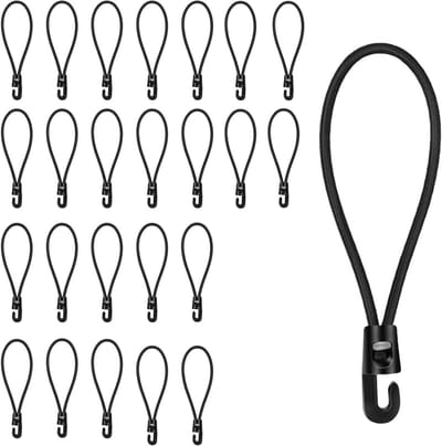 25 stuks nylon zeilspanners voor bevestiging van zonnezeilen en tenten, 10 cm spankabel, ideaal voor camping en outdoor gebruik
