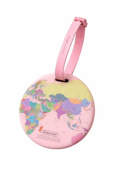 Okado Kofferlabel Roze – Bagagelabel/Luggage Tag met Schrijfkaartje – Waterdichte Sleeve – Extra Lange Strap – Voor Koffer, Reistas & Rugzak
