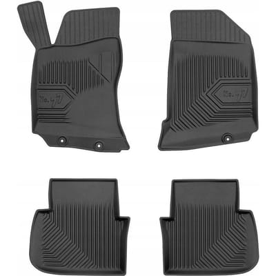 Frogum No.77 Luxe Rubberen Automatten Set - Geschikt voor SAAB 9-5 I (1997-2005) - 4-delig - Perfecte Pasvorm - Geurloos TPE - 4 cm Hoge Rand - Zwart