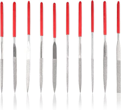 Set van 10 Mini Diamant Vijlenset van 140mm voor Hout, Metaal, Steen en Kunststof Bewerking