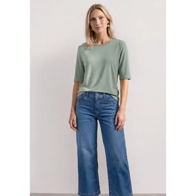 Basic Shirt met ronde hals in Unifarbe