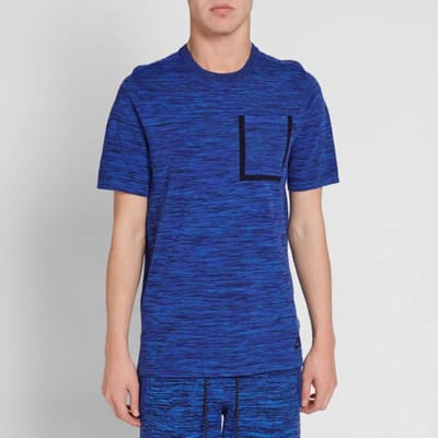 Nike Tech Knit - T-shirt - Maat S - Blauw - Sportswear - Training - Heren T-shirt voor Mannen