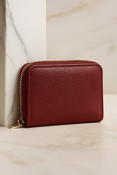 Lundholm Portemonnee Dames Ritsportemonnee Rood - Kleine Dames Pasjeshouder 18 pasjes Compact - vrouwen cadeautjes Cadeau - Scandinavisch Design