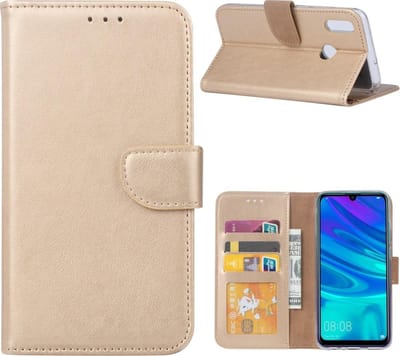Bookcase Geschikt voor: Huawei P Smart 2019 - Bookcase Goud - portemonnee hoesje