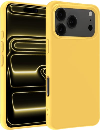 Hoesje - Geschikt voor Apple iPhone 17 Pro - Sterk & Shockproof - Hoes Cover - Siliconen Case - Telefoonhoesjes - Geel