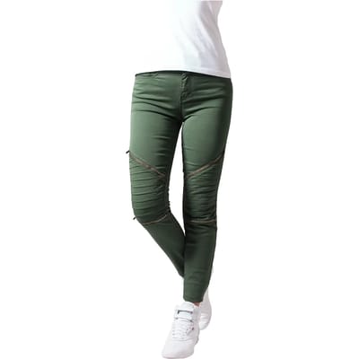 Urban Classics - Stretch Biker Skinny jeans - Taille, 28 inch - Groen