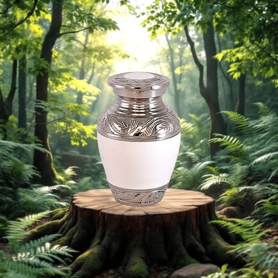 Mini urn Blue with grey stripes 2128
