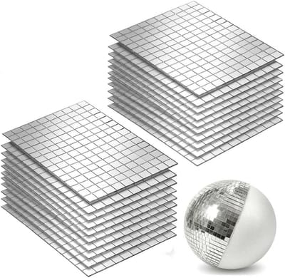 mozaïektegels, 3000 stuks, mini-spiegels, mozaïek, zelfklevend, vierkante glazen spiegelstickers voor badkamer, woonkamer, keuken, doe-het-zelf woondecoraties (10 x 10 mm, zilver)