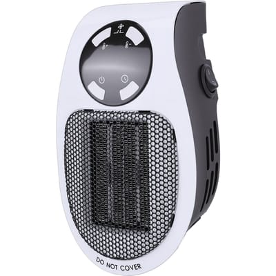 Wandstopcontact Verwarming 500W Draagbare Wandstopcontact Verwarming met Afstandsbediening LED Display Verstelbare Thermostaat en 12H Timer voor