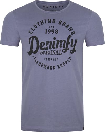 DENIMFY Heren T-Shirt DFNuri regular fit Blauw L Ronde Hals Volwassenen t shirt heren met print