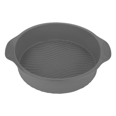 Dailygoods - Siliconen Bakvorm - Cakevorm - Antiaanbak - 22,4 cm - Ronde Vorm - Duurzaam en Flexibel - Geschikt voor Oven en Magnetron - Grijs