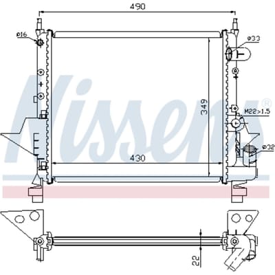 Radiator, motorkoeling NISSENS 63949