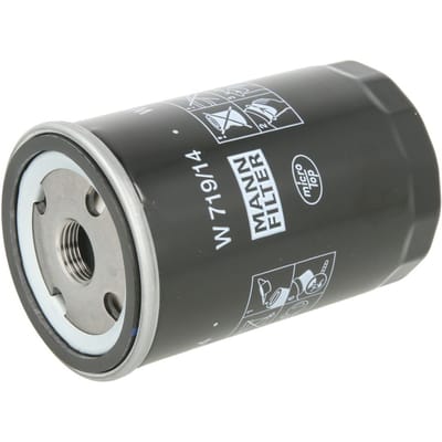 MANN-FILTER Oliefilter W 719/14 | OEM 5003558AA | 68052142AA | 46795125 | Jeep Cherokee XJ KJ Liberty, Chrysler Voyager Grand Voyager RG, Fiat, Deutz