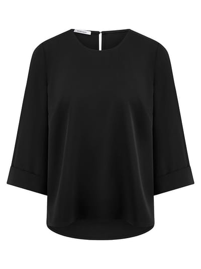 Blouse ronde hals Van Peter Hahn zwart