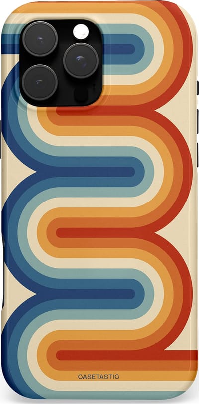 Casetastic hoesje geschikt voor Apple iPhone 16 Pro Max - MagSafe - Dubbellaagse bescherming - Vintage Boog - Fashion Case - Zand Terracotta Petrol Goud