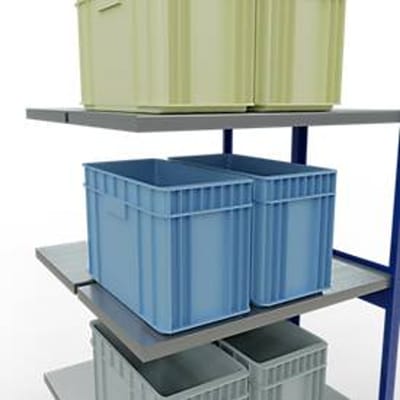 SCHULTE Lagertechnik Insteeksysteem voor dubbele rekken, MULTIPlus250, 3000x1000x(2x500) mm, 14 legborden, gegalvaniseerd