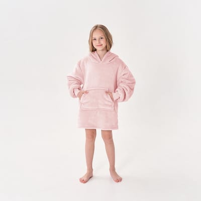 JUNIOR Oversized Hoodie voor kinderen - 50x70 cm - Hoodie & deken in één - met capuchon - Pink Dogwood - roze