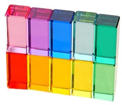 10 Stuks Regenboog Stapelblokken voor Kinderen - Speelgoed voor Creatieve Ontwikkeling