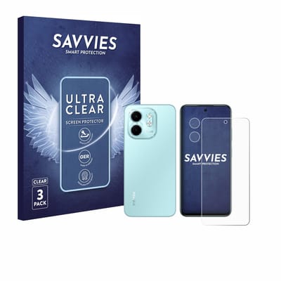 Savvies - Screenprotector voor Infinix Smart 9 (Voor+Camera) - Folie Beschermfolie transparant 6 Stuks