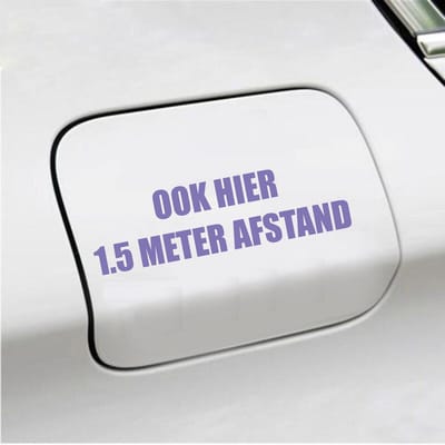 Bumpersticker - Ook Hier 1,5 Meter Afstand - 4,2 X 14,8 - Paars