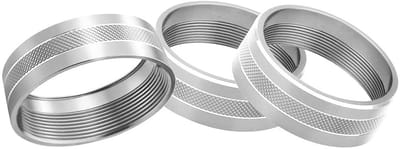 Allecto - 3-delige airconditioning-schakelaarpanelen - perfect voor auto-interieur - zilver - ringafdekkingen - geschikt voor Jeep en Dodge - stijl...