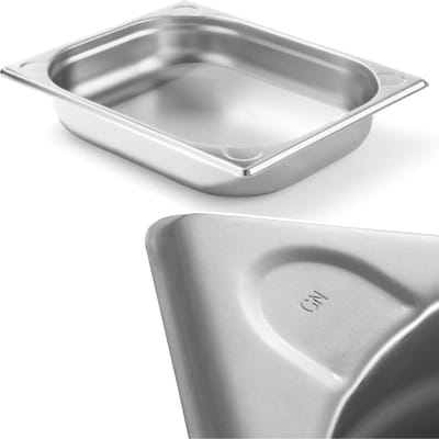 HENDI Gastronorm container – roestvrij staal – 4L – 65 mm hoog – versterkte hoeken