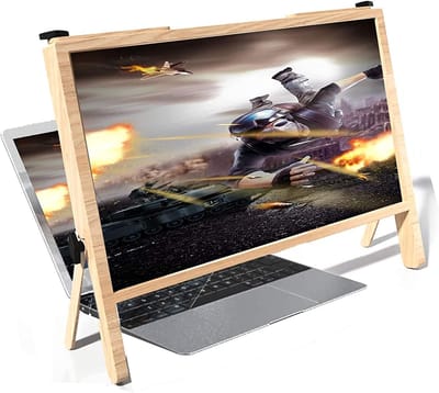 Scherm Vergroter - Laptop Versterker - Films Kijken - Hout Materiaal - 21 Inch - Hout