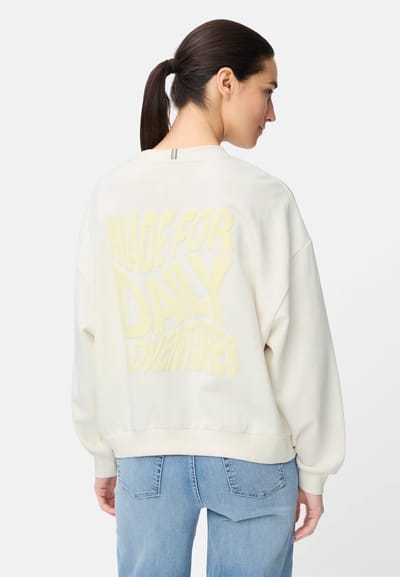 camel active Sweatshirt met print op de achterkant - Maat womenswear-XXS - Melkwit