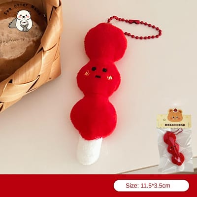 Creatieve Cartoon Brood Pluche Pop Hanger Meisjes Veelzijdige Sleutelhanger Rugzak Hanger Decoratieve Pop Plush red