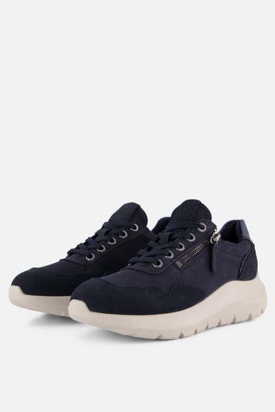 Ecco Valerie Side Zip Sneakers blauw Nubuck - Maat 36