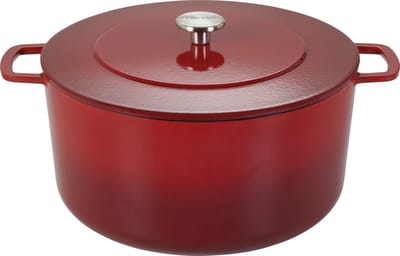 Combekk Gietijzeren Braadpan Ø32cm / Dutch oven - 100% Gerecycled - PFAS vrij - Geschikt voor alle warmtebronnen - 512L - Cherry