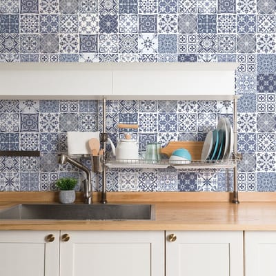 Muurstickers - Zelfklevende tegelmuurstickers voor keuken en badkamer - 60 FRARI tegelstickers - 60 stickers 20x20cm