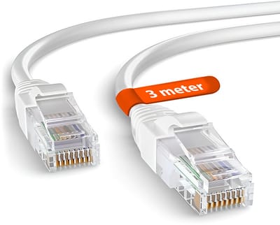 Xssive Cat 6 Netwerkkabel 3 Meter - Voor Streamen op 4K Ultra HD - Gigabit - Ethernet Kabel - Internetkabel - UTP naar UTP - RJ45 LAN CAT6 Kabels