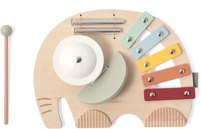 DOWO Speelgoed 3 Jaar - Montessori Speelgoed - Educatief Speelgoed - Muziek Speelgoed Olifant - Houten Xylofoon - Peuter Speelgoed - Speelgoed 4 Jaar
