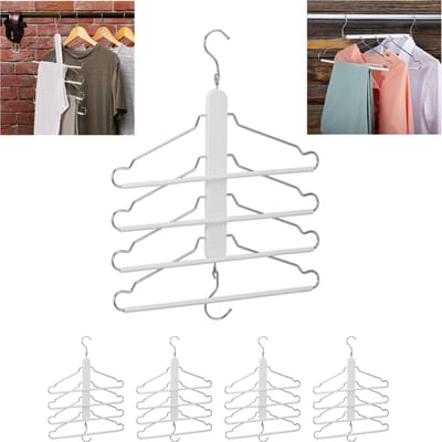 5x ruimtebesparende kledinghangers - multi kleerhanger - broekhanger - broeklat