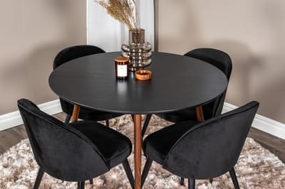 Ronde Eettafel - Keukentafel Eettafel - Gezellig Tafelen - Modern Design - 100 cm Diameter - Zwart