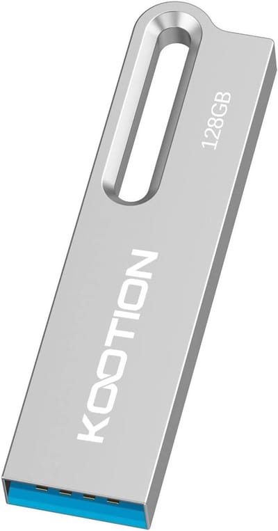 USB Flashdrive - Geheugenstick Dataopslag - Snelle Data Overdracht - Waterdichte Metalen Behuizing - 128 GB Capaciteit - Zilverkleurig