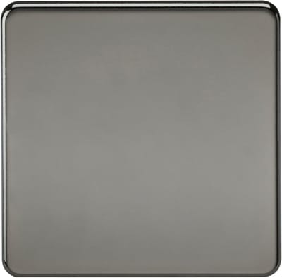 Afdekplaat - Blanking Plaat - Lege Dozen Afdekken - Schroefloos Ontwerp - 87.5mm x 87.5mm - Zwart Nikkel