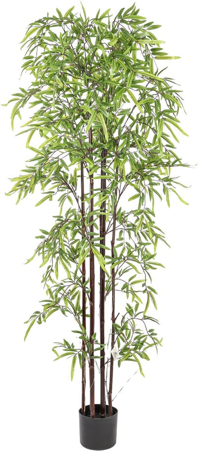 Kunst Bamboe plant | 170cm | Zwarte Bamboe | nep bamboe plant - Groen/zwart | Grote Kunstplant voor binnen - Bamboe plant deluxe