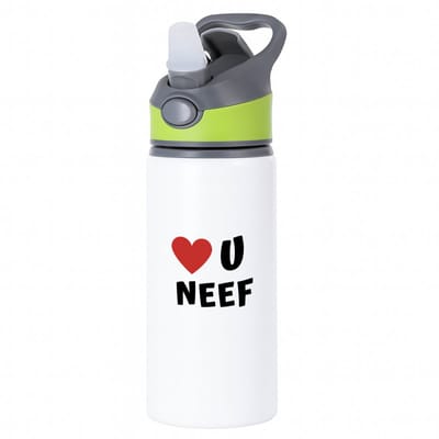 Hacebo® - love u neef waterfles met rietje groen - Neef - de liefste neef - verjaardag - cadeautje voor neef - neef artikelen - kado - geschenk - water fles - 650ML