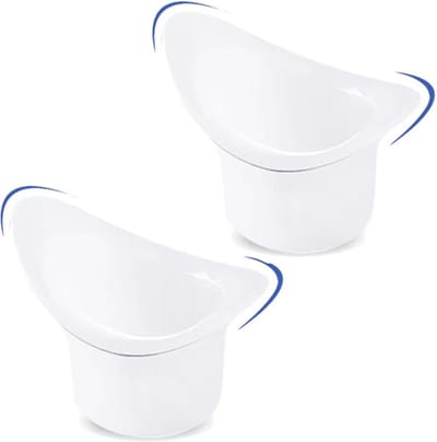2 plastic oogspoelbekers - Melkwit siliconen oogspoelbekertje - 8 ml met nauwkeurige markeringen - Houdt de ogen schoon en fris - met nauwkeurige markeringen - Houdt de ogen schoon - Oogspoelbekertje voor het reinigen van de ogen