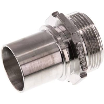 G 1 1/2'' Buitendraad x 38mm RVS Slangpilaar met Veiligheidskraag DIN 2817