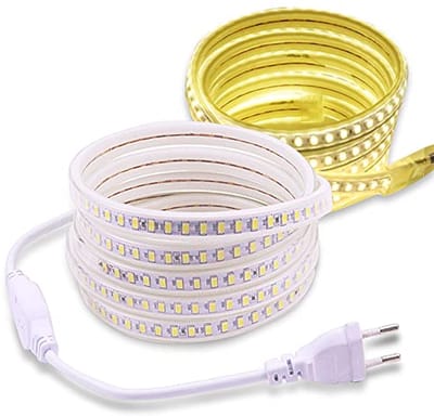 LED Strip Licht Wit IP67 Waterdicht 3M - 220V EU Stekker - 5730 120 leds/m - Soft LED Strips - Geschikt voor Binnen en Buiten