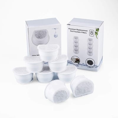 JHUBERS- Koolstoffilters 16 Stuks - Vervangende Filters - Drinkwell Avalon/Pagoda - Houtskoolwaterfilters - Huisdier Waterfontein - Verwijdert Geuren en Verontreinigingen - Waterfilter