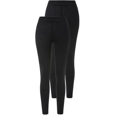 esmara 2 dames leggings (Zwart, XS (32/34))