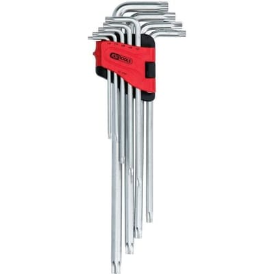 KS TOOLS Torx-haakse stiftsleutelset met boring XL 9-delig.TB10-TB50 - 151.4580