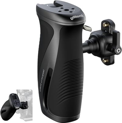 Draaibare Zijdelingse Handgreep met NATO Klem voor Camera's, 360° Draaiend en Antislip Silicones, Max. Belastbaarheid 15kg
