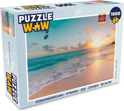 Puzzel Zonsondergang - Strand - Zee - Zomer - Blauw - Legpuzzel - Puzzel 1000 stukjes volwassenen